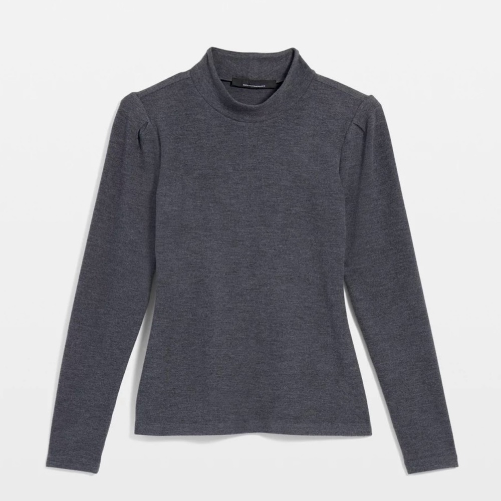 White House Black Market Charcoal Long Sleeve Top